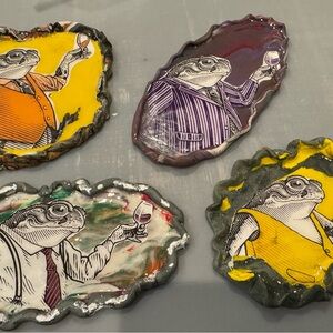 Frog Art Coasters Set